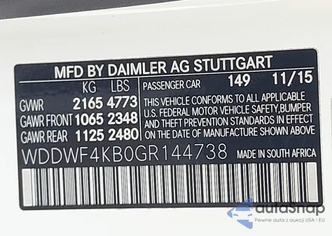 2016 Mercedes-Benz C 300 4Matic/Luxury 4Matic/Sport 4Matic from USA, damaged, VIN WDDWF4KB0GR144738